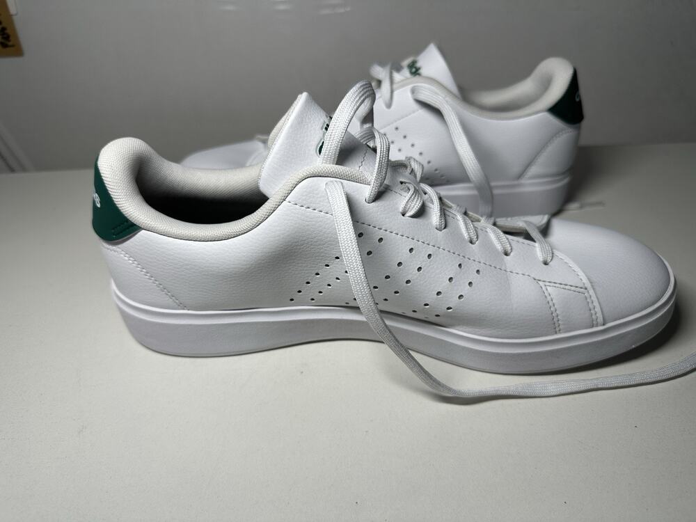 Adidas Men's Advantage 2.0 White/Black/Collegiate Green Sz 11.5